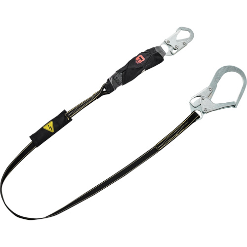 V-Series Welding Shock Absorbing Lanyard, 6', Snap Hook Center, Snap Hook Leg Ends, Kevlar&reg;/Nomex&reg; Rideout Tool & Machine Inc.