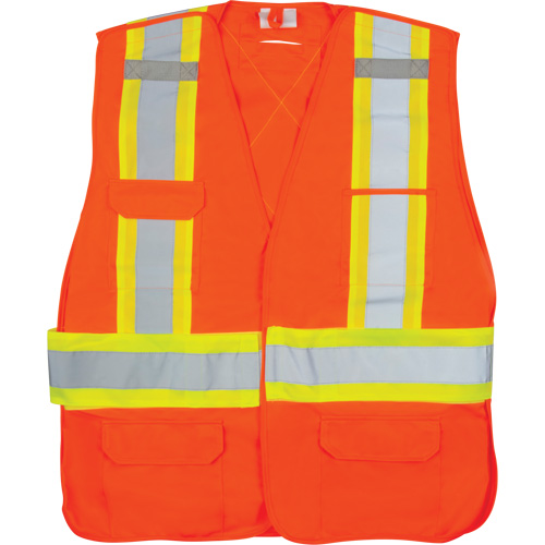 CSA-Compliant High-Visibility Surveyor Vest, High Visibility Orange, X-Large, Polyester Rideout Tool & Machine Inc.