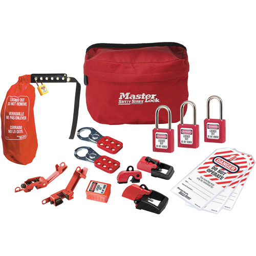 Trousse de cadenassage avec cadenas en thermoplastique de qualit&eacute; sup&eacute;rieure Zenex, Ensemble &eacute;lectrique, 16 composants compris Rideout Tool & Machine Inc.