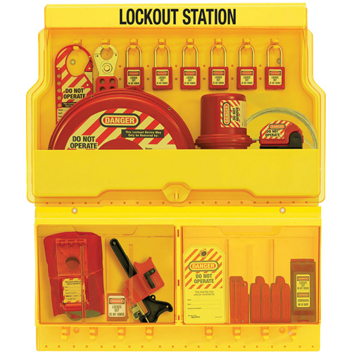 Standard Valve & Electrical Deluxe Lockout Station, Thermoplastic Padlocks, 32 Padlock Capacity, Padlocks Included Rideout Tool & Machine Inc.