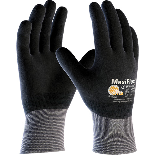 ATG MaxiFlex&reg; Ultimate Touchscreen Compatible Gloves, Large, Nitrile Coating, 15 Gauge, Nylon/Elastane Shell Rideout Tool & Machine Inc.
