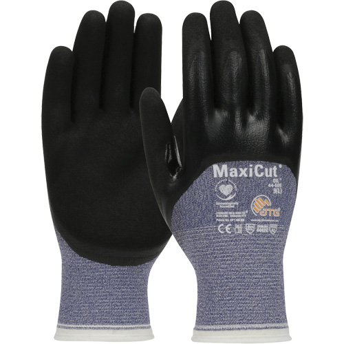 ATG MaxiCut&reg; Oil Cut-Resistant Gloves, Size Large, 15 Gauge, Nitrile Coated, Engineered Yarn Shell, ASTM ANSI Level A3/EN 388 Level 4/EN 388 Level C Rideout Tool & Machine Inc.