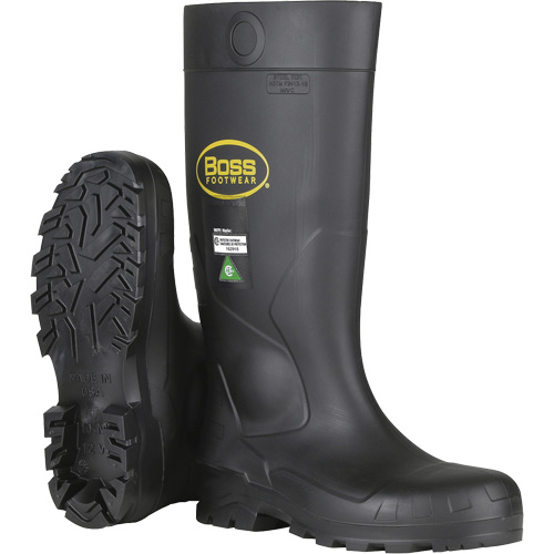 Botte de s&eacute;curit&eacute; compl&egrave;te Boss Dynamic, PVC, Embout Acier, Pointure 6, Semelle R&eacute;sistant aux perforations Rideout Tool & Machine Inc.