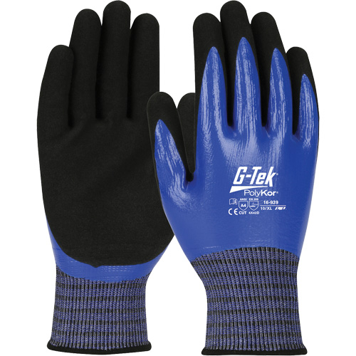 G-Tek&reg; PolyKor&reg; X7 Cut-Resistant Gloves, Size Small, 18 Gauge, Nitrile Coated, Engineered Yarn Shell, ANSI/ISEA 105 Level 4 Rideout Tool & Machine Inc.