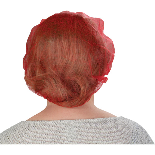 Bouffant Caps, Polypropylene, 24", Red Rideout Tool & Machine Inc.