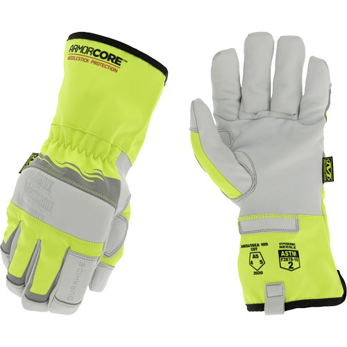 Gants de protection haute visibilit&eacute; contre les &eacute;pingles, Taille Petit, Rev&ecirc;tement Polyur&eacute;thane, Enveloppe en DuraHide, ASTM ANSI niveau A5 Rideout Tool & Machine Inc.