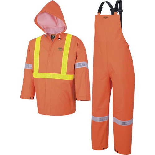 R85 Ensemble imperm&eacute;able de s&eacute;curit&eacute; 3 pi&egrave;ces ignifuge Element FR, PVC, Petit, Orange haute visibilit&eacute; Rideout Tool & Machine Inc.