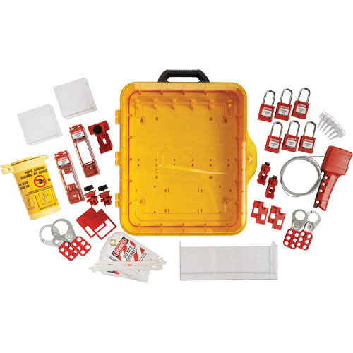 Electrical Lockout Station with Keyed Alike Nylon Safety Lockout Padlocks, Plastic Padlocks, 55 Padlock Capacity, Padlocks Included Rideout Tool & Machine Inc.