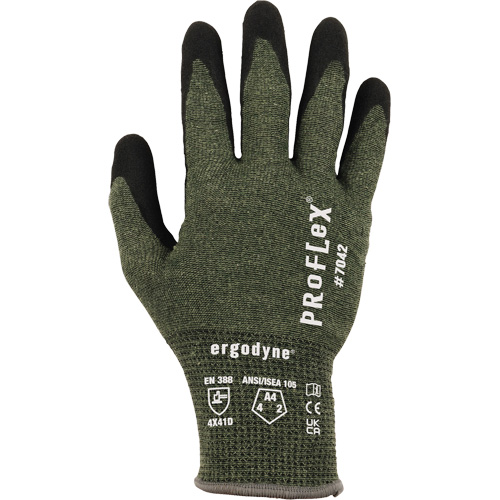 Gants r&eacute;sistant &agrave; la coupe Proflex 7042, Taille Petit, Calibre 18, Rev&ecirc;tement Nitrile, Enveloppe en Aramide, ASTM ANSI niveau A4/EN 388 niveau D Rideout Tool & Machine Inc.