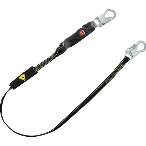 V-Series Welding Energy Absorbing Lanyard, 6', Snap Hook Center, Snap Hook Leg Ends, Kevlar&reg;/Metal/Nylon Rideout Tool & Machine Inc.