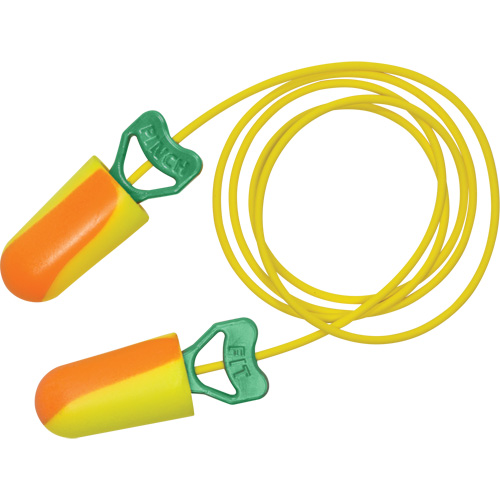 Bouchons d'oreilles biosourc&eacute;s PinchFit BioSoft, Vrac - Boîte, Avec cordon Rideout Tool & Machine Inc.