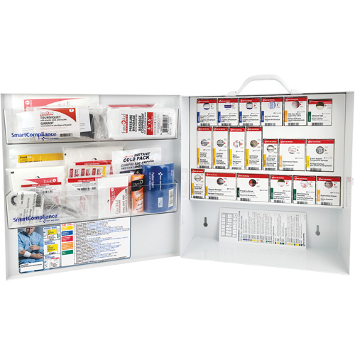 Armoire pour premiers soins SmartCompliance, R&eacute;pond &agrave; la norme CSA Z1220-17 type 3 environnements &agrave; haut risque, Petit (2-25 travailleurs) Rideout Tool & Machine Inc.