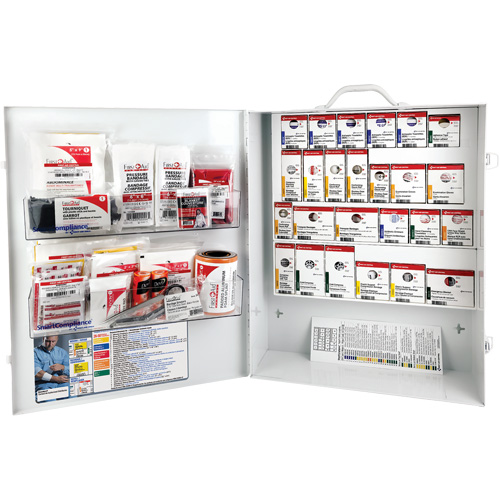 Armoire pour premiers soins SmartCompliance, R&eacute;pond &agrave; la norme CSA Z1220-17 type 3 environnements &agrave; haut risque, Moyen (26-50 travailleurs) Rideout Tool & Machine Inc.