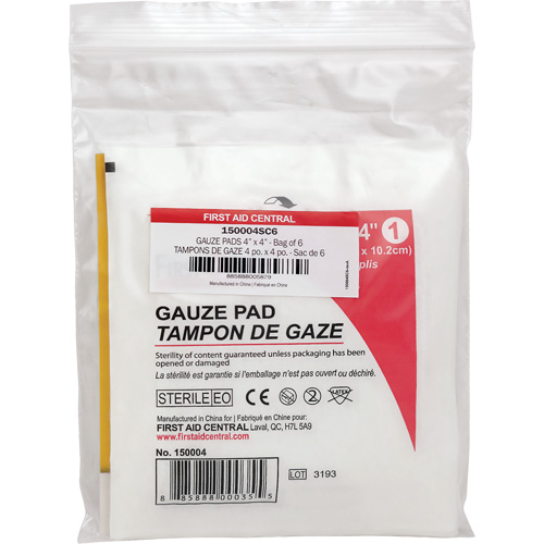 Recharge de gaze SmartCompliance, Tampon, 4" lo x 4" la, St&eacute;rile, Dispositif m&eacute;dical Classe 1 Rideout Tool & Machine Inc.