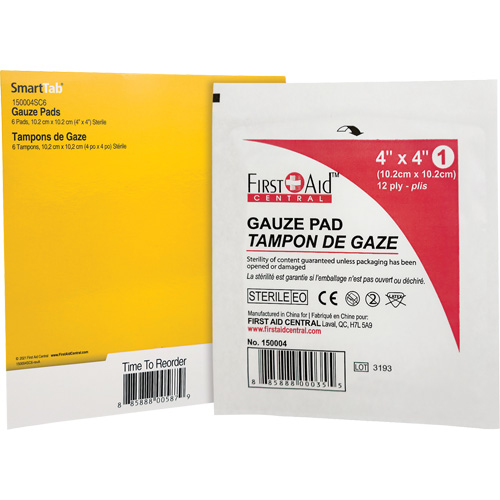 Recharge de gaze SmartCompliance, Tampon, 4" lo x 4" la, St&eacute;rile, Dispositif m&eacute;dical Classe 1 Rideout Tool & Machine Inc.