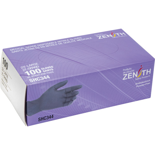 Medical Grade Disposable Gloves, 2X-Large, Nitrile, 6-mil, Powder-Free, Black, Class 2 Rideout Tool & Machine Inc.