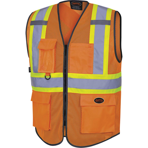 6960 Front Mesh Safety Vest, High Visibility Orange, Medium, Polyester Rideout Tool & Machine Inc.