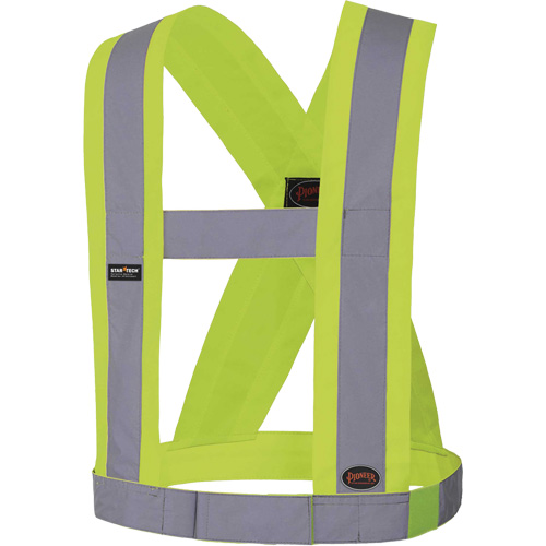 5492 4" Wide Adjustable Safety Sash, Meets/Exceeds CSA Z96 Class 2 - Level 2, High Visibility Lime-Yellow, Silver Reflective Colour, One Size Rideout Tool & Machine Inc.