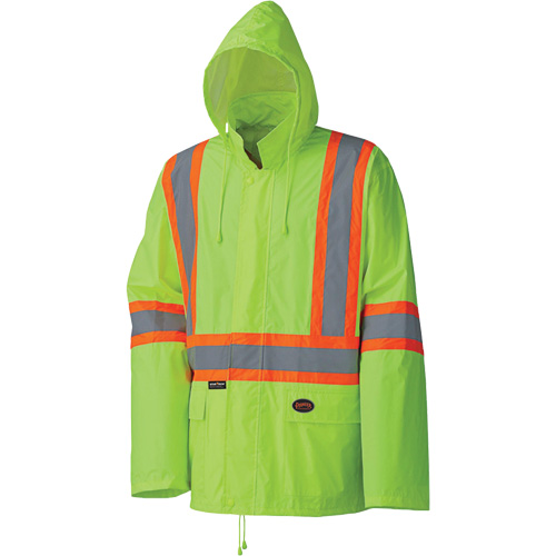 5599 Combinaison de pluie imperm&eacute;able et l&eacute;g&egrave;re, Polyester/PVC, T-petit, Jaune lime haute visibilit&eacute; Rideout Tool & Machine Inc.