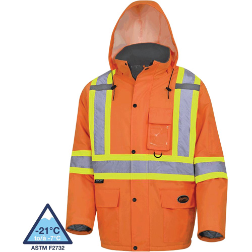 5030 Waterproof Quilted Safety Parka, High Visibility Orange, Small Rideout Tool & Machine Inc.