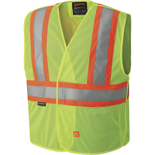 6916A Veste de s&eacute;curit&eacute; ignifug&eacute;e, Jaune lime haute visibilit&eacute;, Moyen/Petit, Polyester Rideout Tool & Machine Inc.