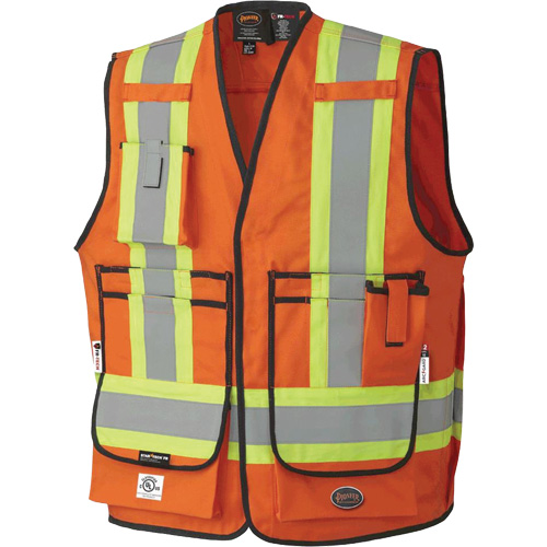 7732 Veste d'arpenteur ignifuge et r&eacute;sistant aux arcs &eacute;lectriques FR-Tech, Petit, Orange haute visibilit&eacute;, 9,7 cal/cm² Rideout Tool & Machine Inc.