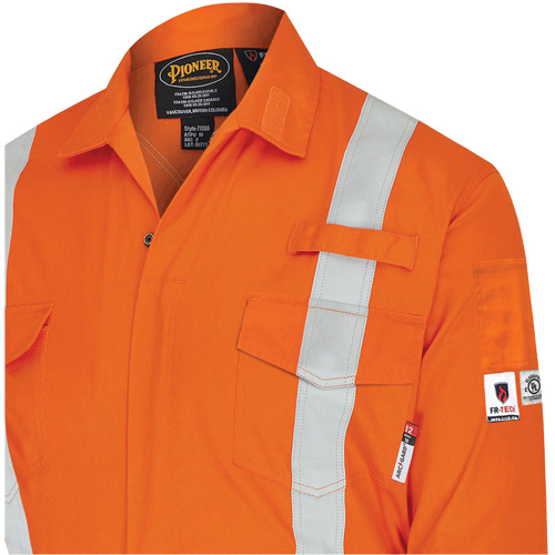 7702BB FR-Tech&reg; 2-Tone Safety Coverall, Size 36, Navy Blue/Orange, 10 cal/cm² Rideout Tool & Machine Inc.