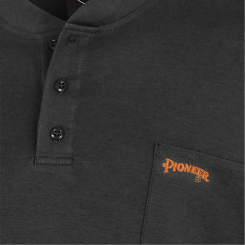 332 Chandail Henley en tricot interlock ignifuge, Petit, Noir Rideout Tool & Machine Inc.