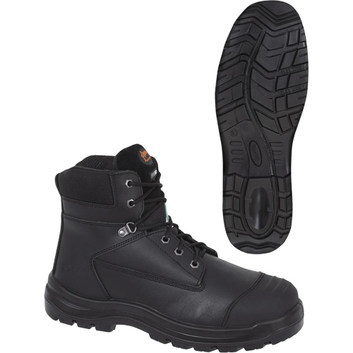 1025 Bottes de travail 6" noires, Cuir, Embout Acier, Taille 10 Rideout Tool & Machine Inc.