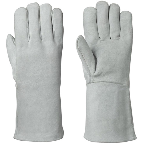 830 Gants de soudeur doubl&eacute;s en molleton, Cuir de vache refendu, Taille Moyen Rideout Tool & Machine Inc.