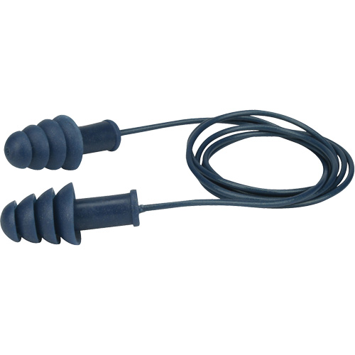 Bouchons doreilles en TPR d&eacute;tectables et r&eacute;utilisables, Avec cordon, Vrac - Boîte, 27 dB NRR, Taille unique Rideout Tool & Machine Inc.