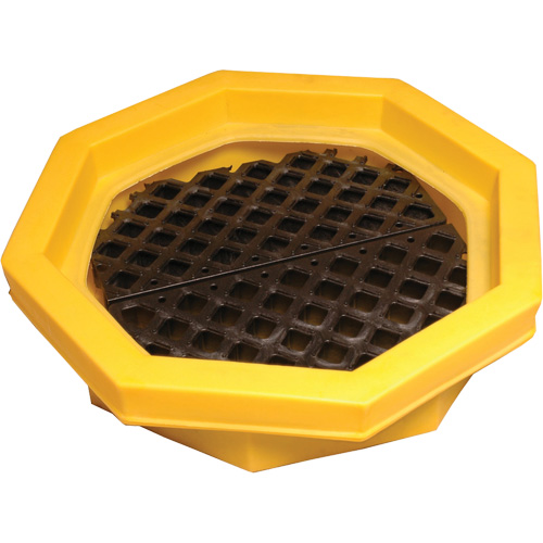 Ultra-Drum Tray&reg; with Grating, 32" L x 32" W x 8.1" H, 21.1 US gal. Spill Capacity Rideout Tool & Machine Inc.