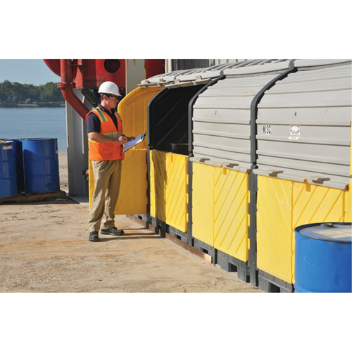P16 Plus Ultra-Hard Top Spill Pallets&reg; without Drain, 250" L x 79" W x 62" H, 9000 lbs. Load Capacity Rideout Tool & Machine Inc.