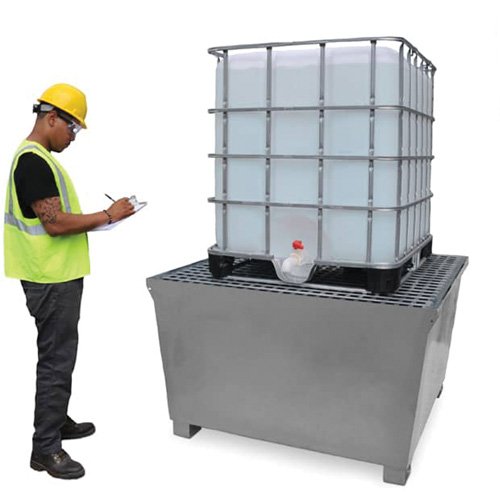 Steel Ultra-IBC Spill Pallet&reg;, 370 US gal. Spill Capacity, 57.6" x 34.7" x 56.9" Rideout Tool & Machine Inc.