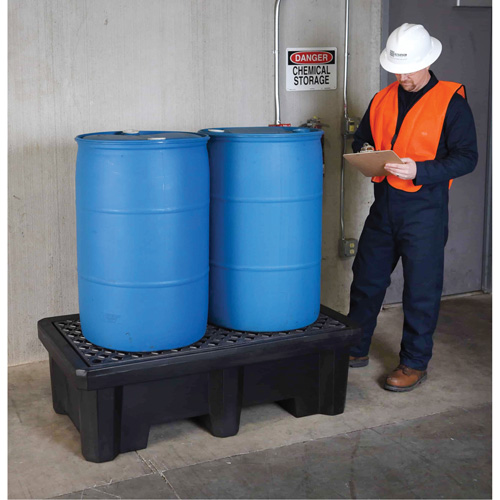 2-Drum Economy Ultra-Spill Pallet&reg;, 66 US gal. Spill Capacity, 53" x 29" x 16.5" Rideout Tool & Machine Inc.