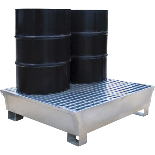 Ultra-Spill Pallet en acier, 2 barils, Capacit&eacute; de d&eacute;versement 68 gal. US, 47,2" x 31,4" x 17,4" Rideout Tool & Machine Inc.