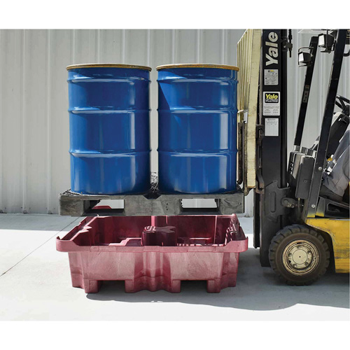 4-Drum Ultra-Spill King&reg; Flat Deck Spill Pallet, 85 US gal. Spill Capacity, 51" x 51" x 17.5" Rideout Tool & Machine Inc.