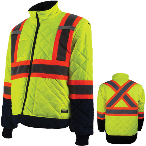Manteau pour installations frigorifiques, Polyester, Orange haute visibilit&eacute;, Moyen Rideout Tool & Machine Inc.