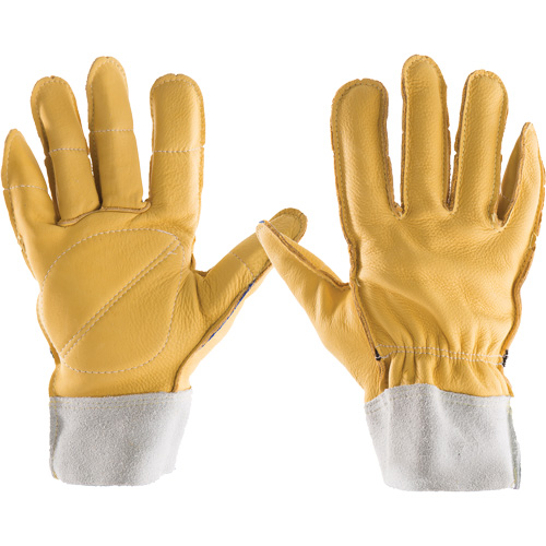 All-Leather Gloves, 7/Small, Grain Leather Palm, Elastic Cuff Rideout Tool & Machine Inc.