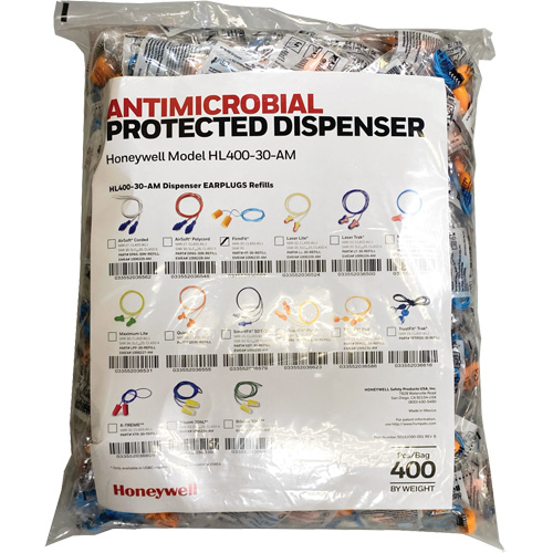 Recharge de bouchons doreille FF-30 pour le distributeur HL400, Vrac - Sac en poly, Avec cordon Rideout Tool & Machine Inc.