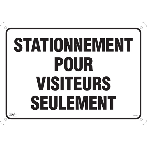 "Stationnement pour visiteurs" Sign, 14" x 20", Aluminum, French Rideout Tool & Machine Inc.