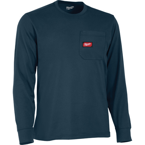 Gridiron Long-Sleeved Pocket-T-Shirt, Men's, Small, Blue Rideout Tool & Machine Inc.
