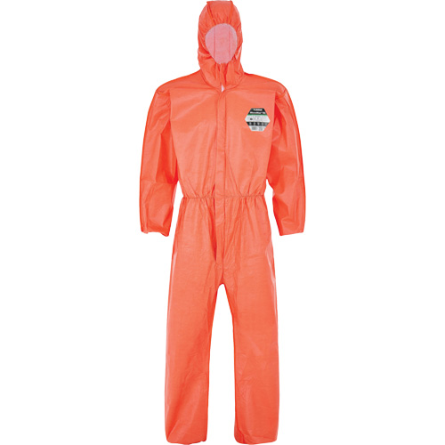 MicroMax&reg; NS Coverall with Elastic Hood, Cuffs, Waist & Ankles, Small, Orange, Microporous Rideout Tool & Machine Inc.