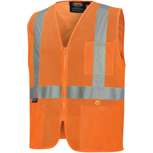 6943 Gilet de s&eacute;curit&eacute; &agrave; mailles ignifuge, Orange haute visibilit&eacute;, Petit, Polyester Rideout Tool & Machine Inc.