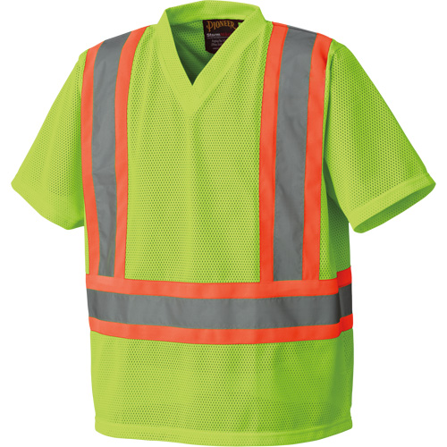 5993P T-shirt de s&eacute;curit&eacute; en maille, Polyester, Petit, Jaune lime haute visibilit&eacute; Rideout Tool & Machine Inc.