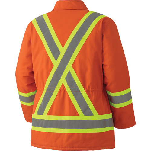 5537A Parka de s&eacute;curit&eacute; matelass&eacute; en canevas de coton, Orange haute visibilit&eacute;, Petit Rideout Tool & Machine Inc.