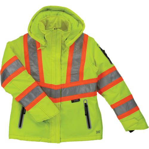 Womens Insulated Flex Safety Jacket, Polyester, High Visibility Lime-Yellow, X-Small Rideout Tool & Machine Inc.