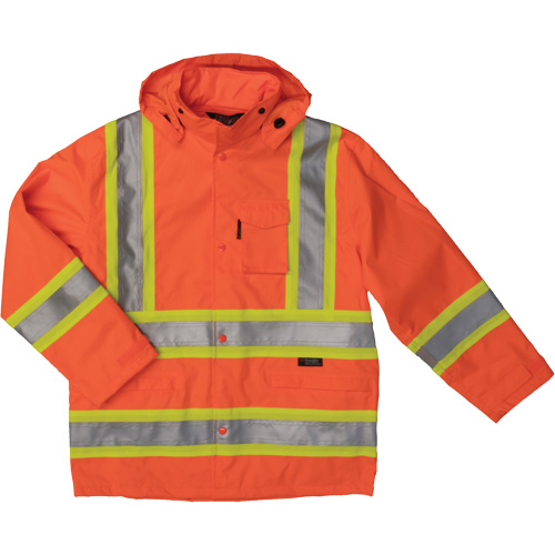 Ripstop Safety Rain Jacket, Polyester, 5X-Large, High Visibility Orange Rideout Tool & Machine Inc.