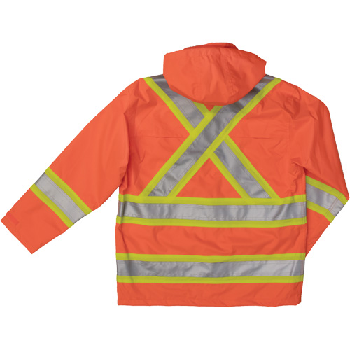 Ripstop Safety Rain Jacket, Polyester, 5X-Large, High Visibility Orange Rideout Tool & Machine Inc.
