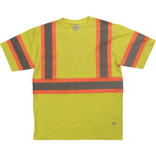 Chemise de s&eacute;curit&eacute; &agrave; manches courtes, Coton, T-petit, Jaune lime haute visibilit&eacute; Rideout Tool & Machine Inc.